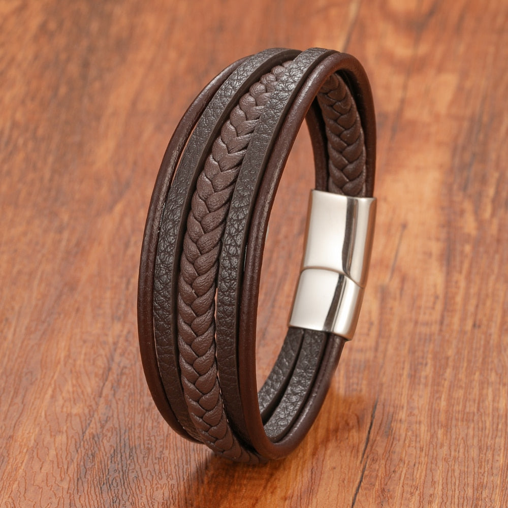 Handcrafted Multi-Layer Leather Bracelet