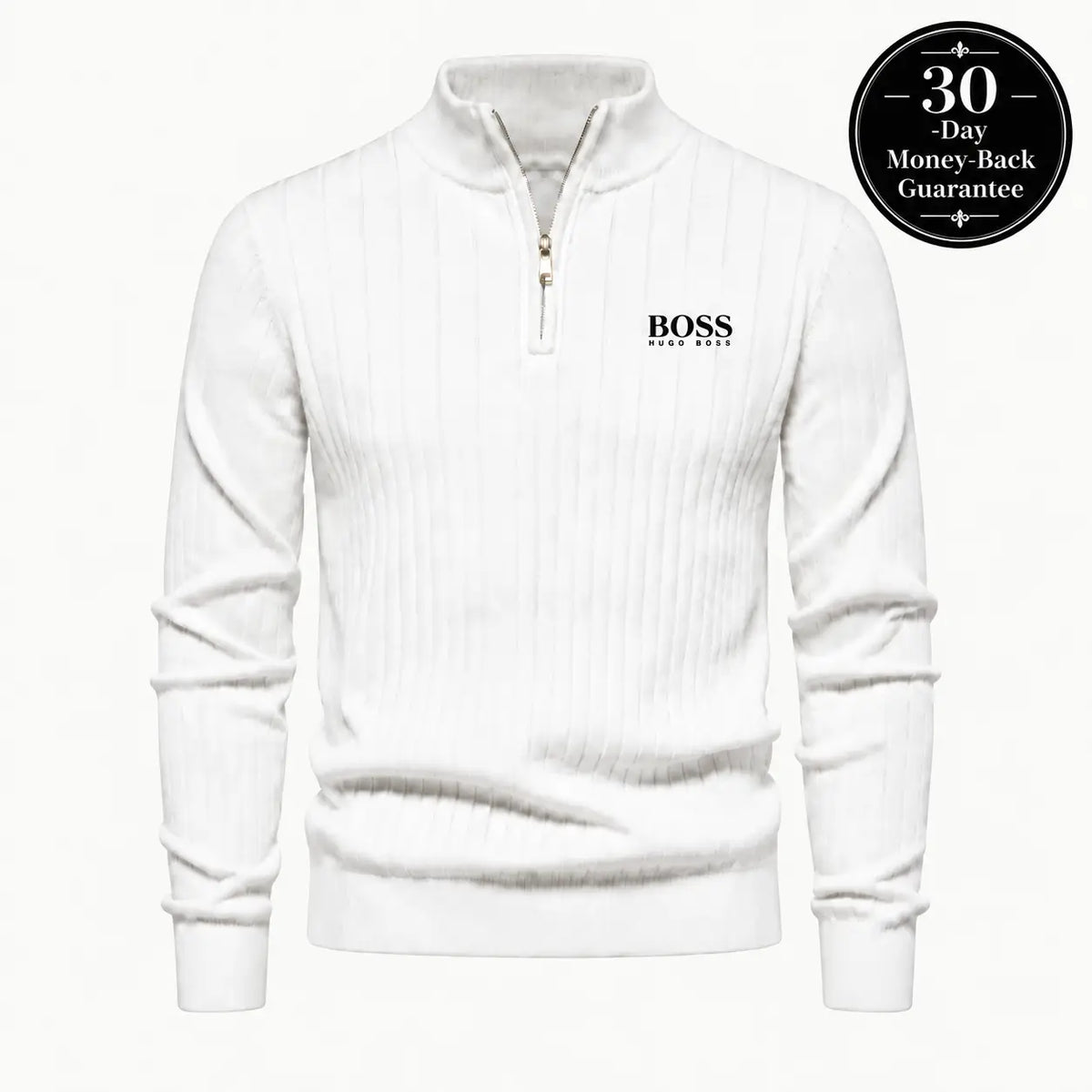 Premium Ribbed Quarter-Zip Sweater