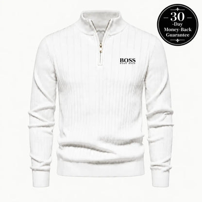 Premium Ribbed Quarter-Zip Sweater