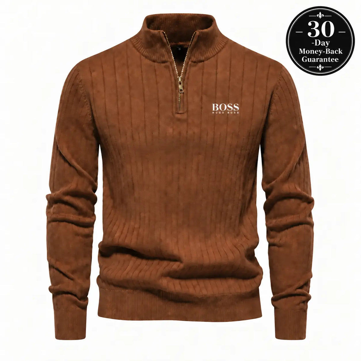 Premium Ribbed Quarter-Zip Sweater