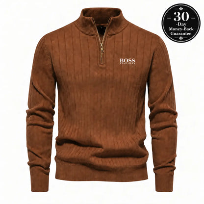 Premium Ribbed Quarter-Zip Sweater