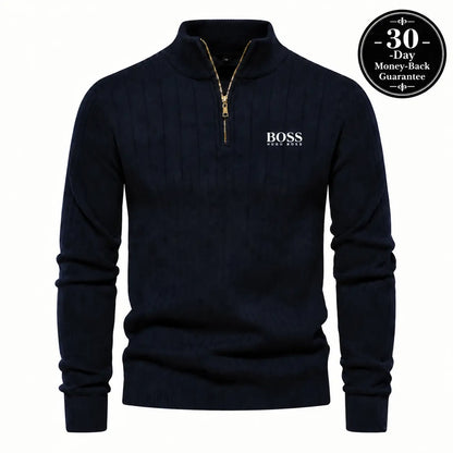 Premium Ribbed Quarter-Zip Sweater