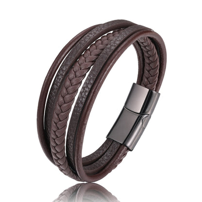 Handcrafted Multi-Layer Leather Bracelet
