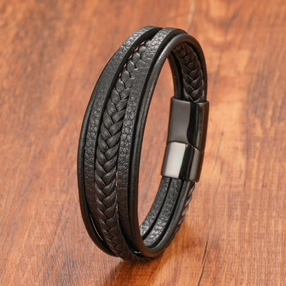 Handcrafted Multi-Layer Leather Bracelet