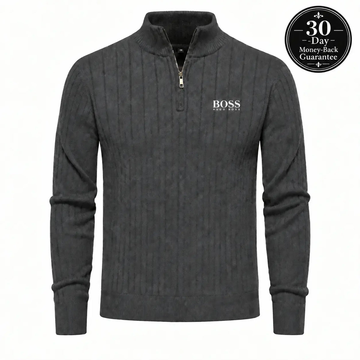 Premium Ribbed Quarter-Zip Sweater